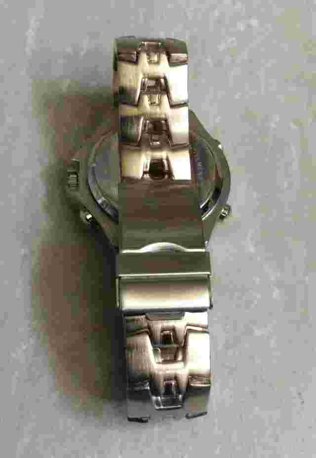 Aspen Men's Watch Analog-Digital Chrono Dial on Silver Stainless Steel Band New!