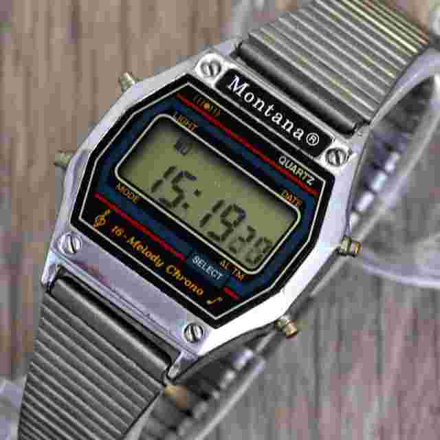Montana 7 melody alarm AUTHENTIC vintage USA quartz retro wristwatch PAM 350