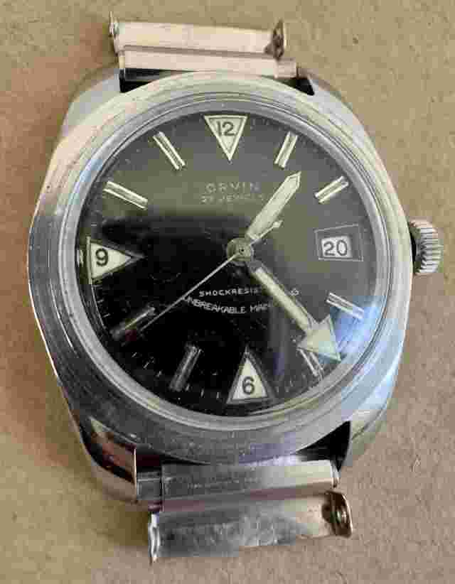 VINTAGE 1960S ORVIN DIVERS WATCH 21 Jewels