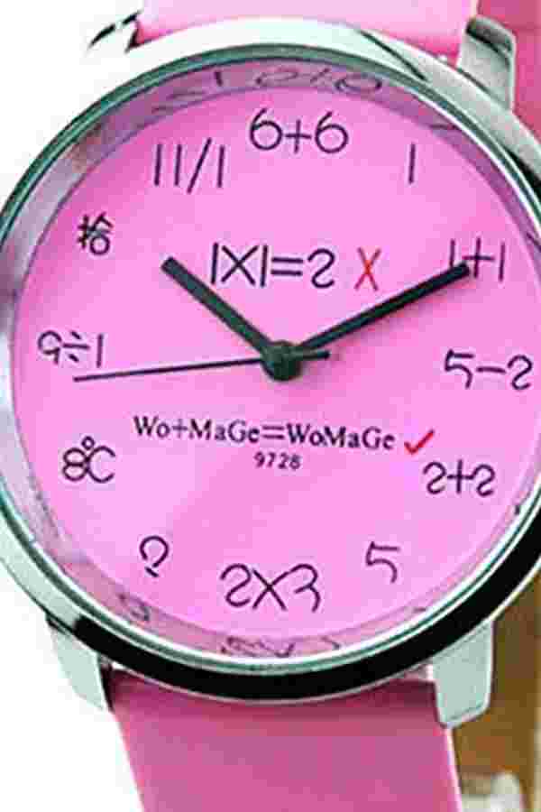 FUN Ladies Childrens Kids Girls MATHS School Time Party Smart PINK Watch FREE UK