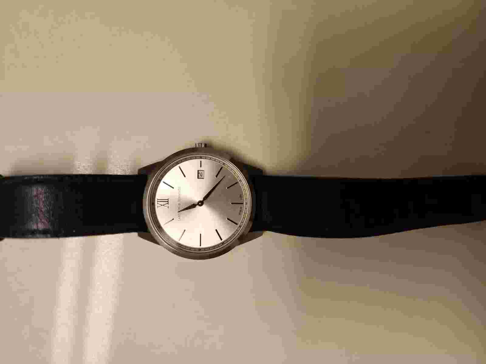 Larsson Jennings watch Men Lugano Silver dial and blue leather band