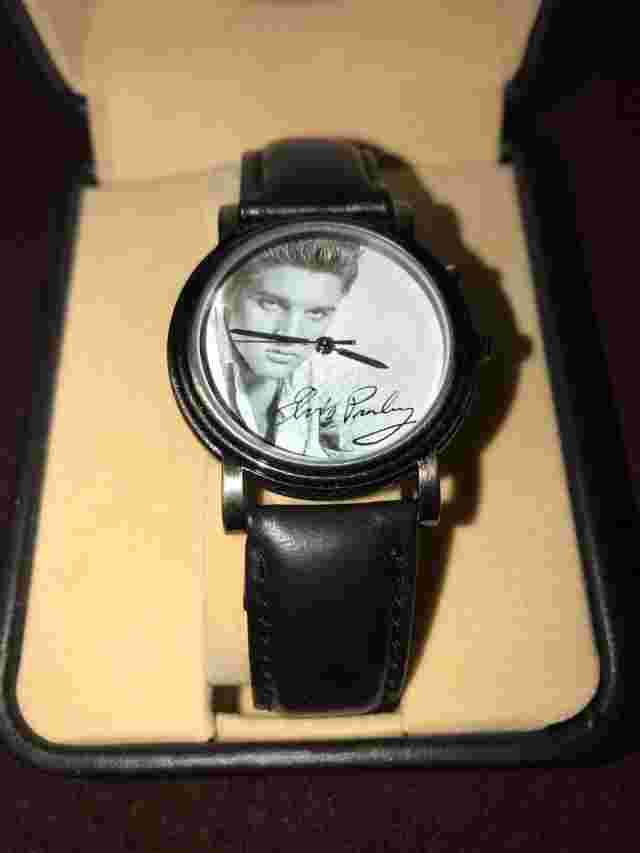 NEW: VALDAWN ELVIS PRESLEY OFFICIAL PRODUCT BLACK LEATHER WATCH