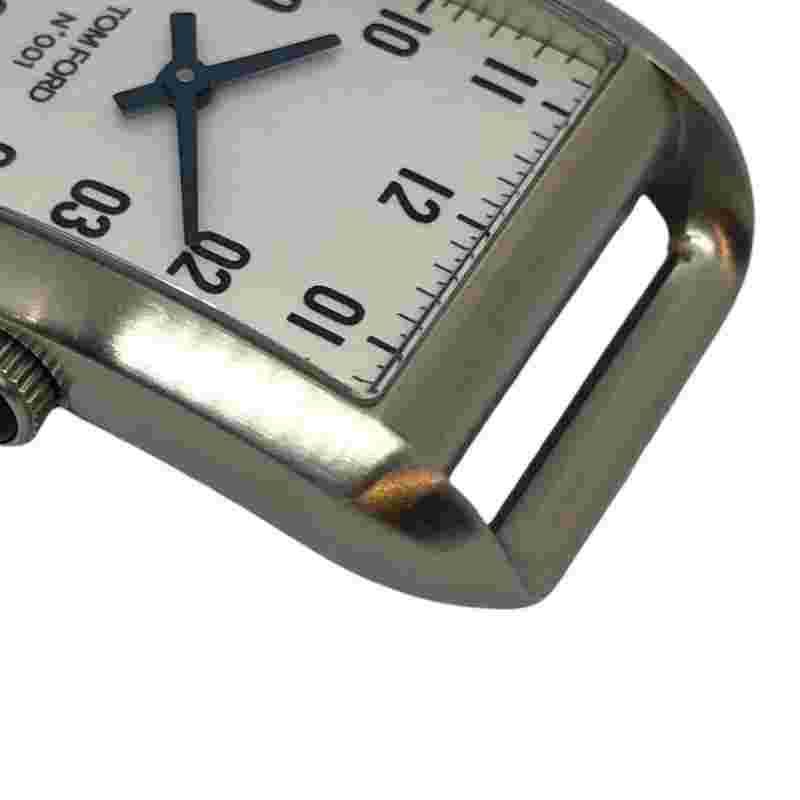 TOM FORD N.001 TFT001 002 WHITE SS MEN'S WRISTWATCH SQUARE FACE SWISS MADE MINT