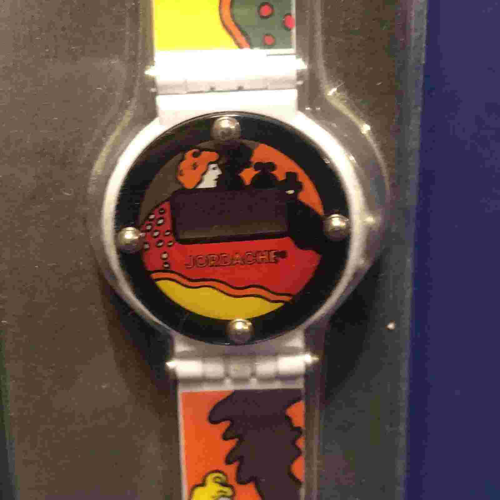 Vtg Jordache Moulin Rouge LCD Digital Quartz Watch and Pen Set MIP New 80s 90s