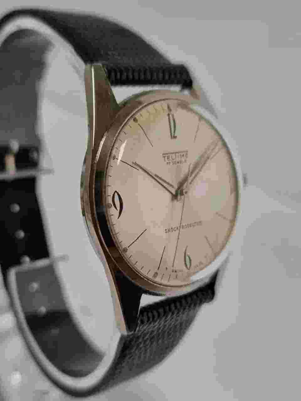 Vintage TelTime 17 Jewels Shockprotected Mens Watch. Working.