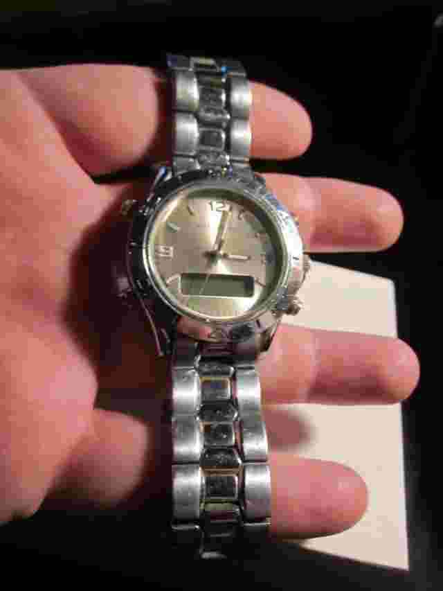 VINTAGE AZZARO CHROME WATCH FITS TO 8 1/2" WRIST HEAVY CASE - BBA-33A