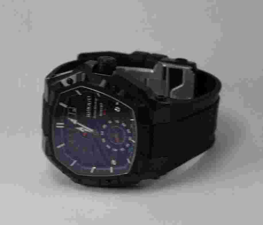 Renato Men's MKII Master Horologe Watch, Swiss Made, Black DIal, Red/Wh Accents