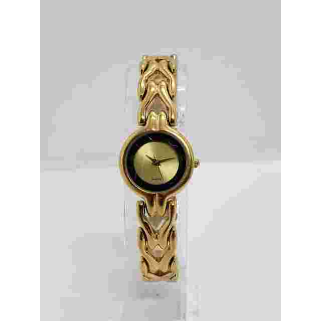 Paolo Gucci women's watch. Small gold face with black accent. Working watch