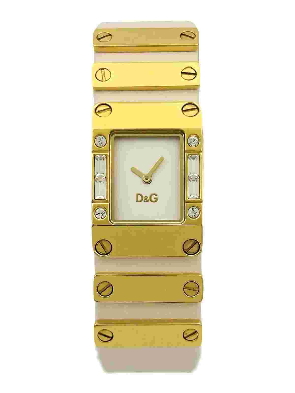 Dolce & Gabbana D&G DW0349 Kilt Women's Golden Stainless Steel  Pink Strap Watch