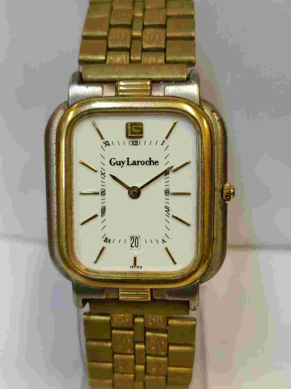 GUY LAROCHE QUARTZ WHITE DIAL 131.15 SWISS MEN'S FULL WORKING STRAP AFTER MARKET