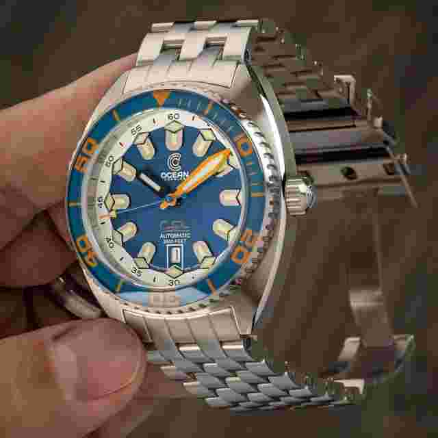 Ocean Crawler Core Diver V4 - Blue/Orange 44mm Men Diver Watch WR600m Limited ED