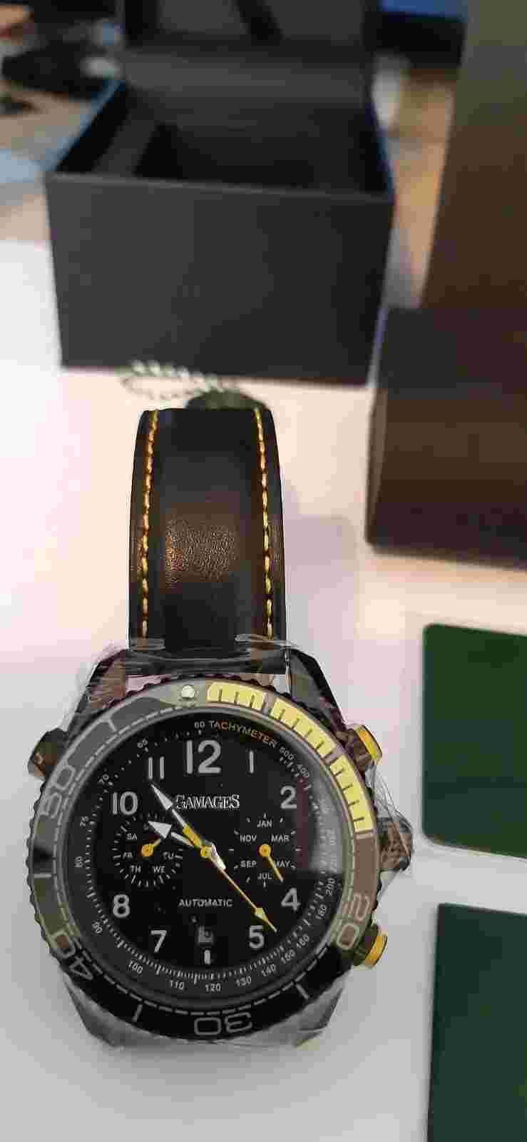 GAMAGES OF LONDON Limited Edition Hand Assembled Supreme Automatic Yellow Watch