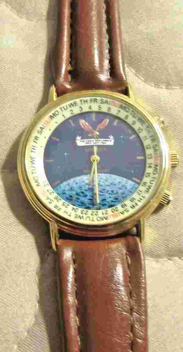 Vtg Apollo11 The Eagle Has Landed 1969 25th Anniversary DayDate Mens Watch-WORKS