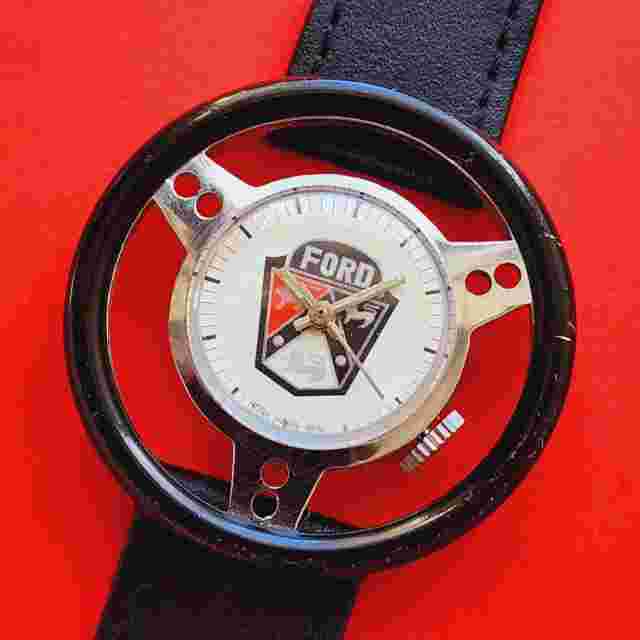 Ford Steering Wheel Watch Vintage Swiss Black Dial Old England For Repair