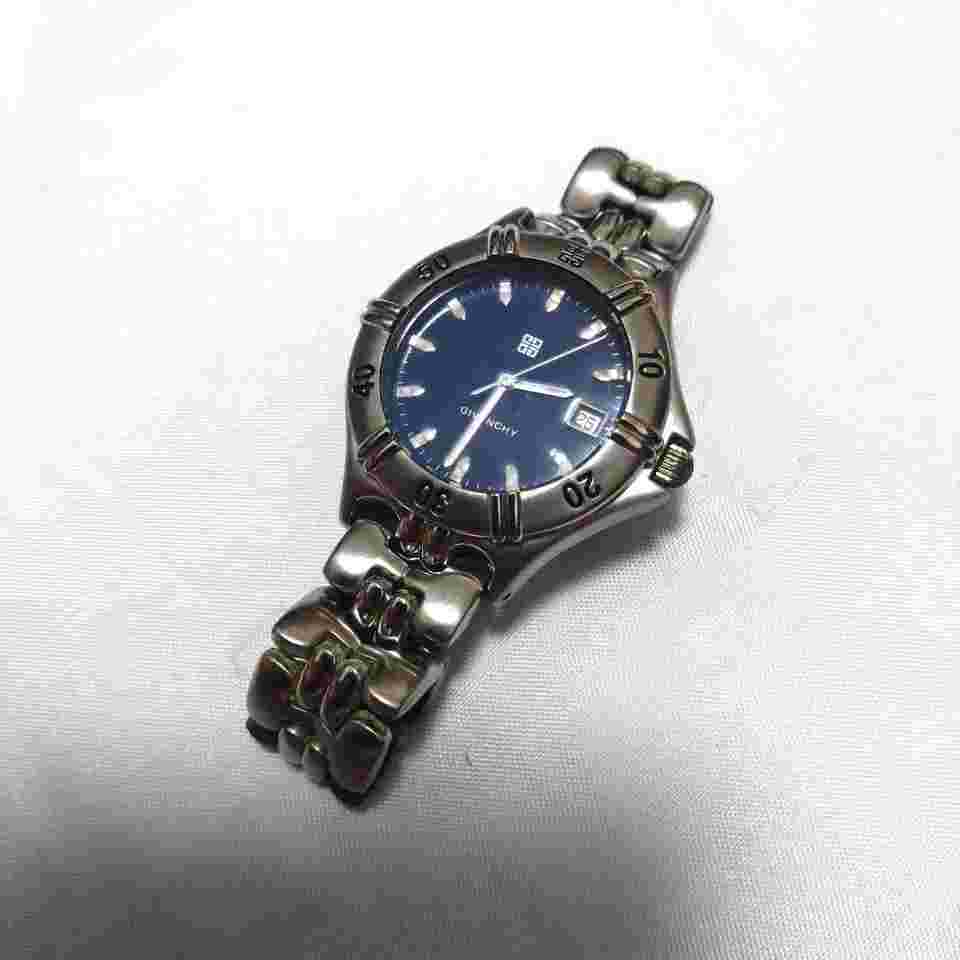 Givenchy Diver Men's Watch Vintage Blue Band Used Authentic h