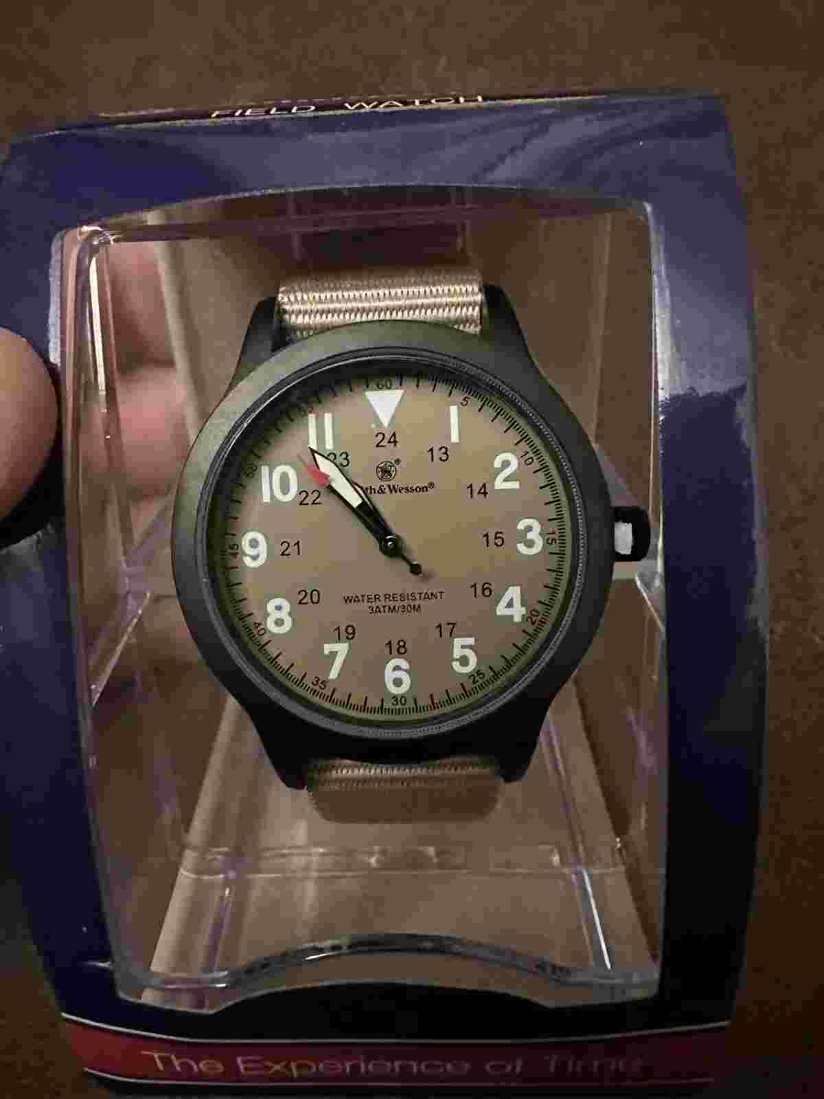 Smith & Wesson Canvas Band Tan Mens Wrist Watch