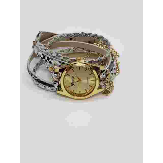 Geneva women's watch. Multi braided wrap around bracelet band