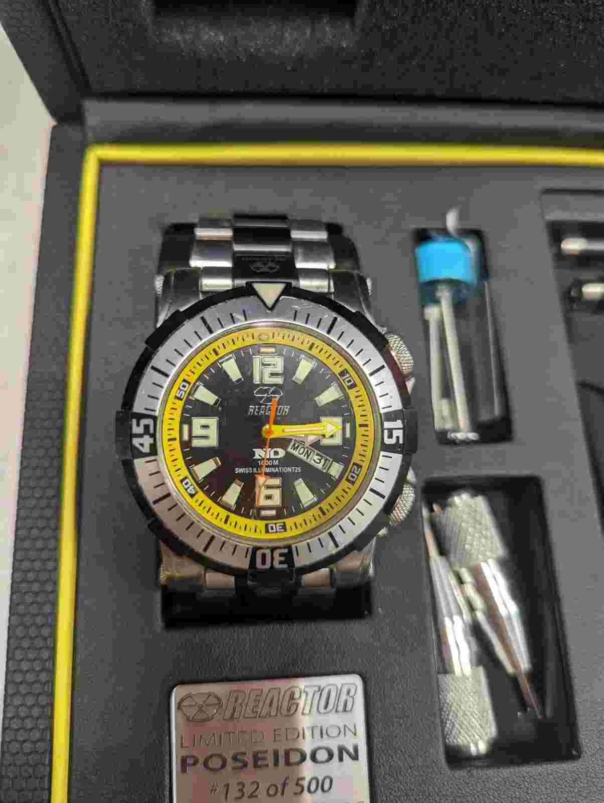 Reactor Poseidon Watch - Limited Edition LE Yellow - #132 of 500 - Free Ship!