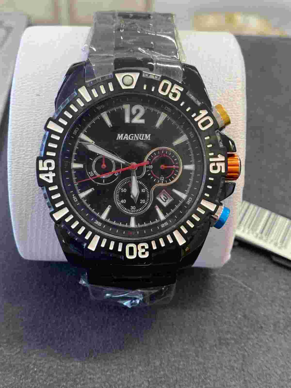 NEW Magnum Black Quartz Analog Watch CASE SIZE 46.00 MM