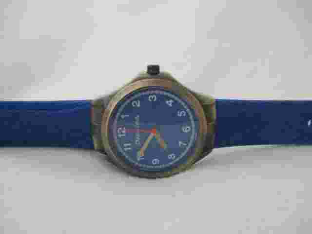 Dickies Watch Blue Buckle Band Silver Toned Round Face