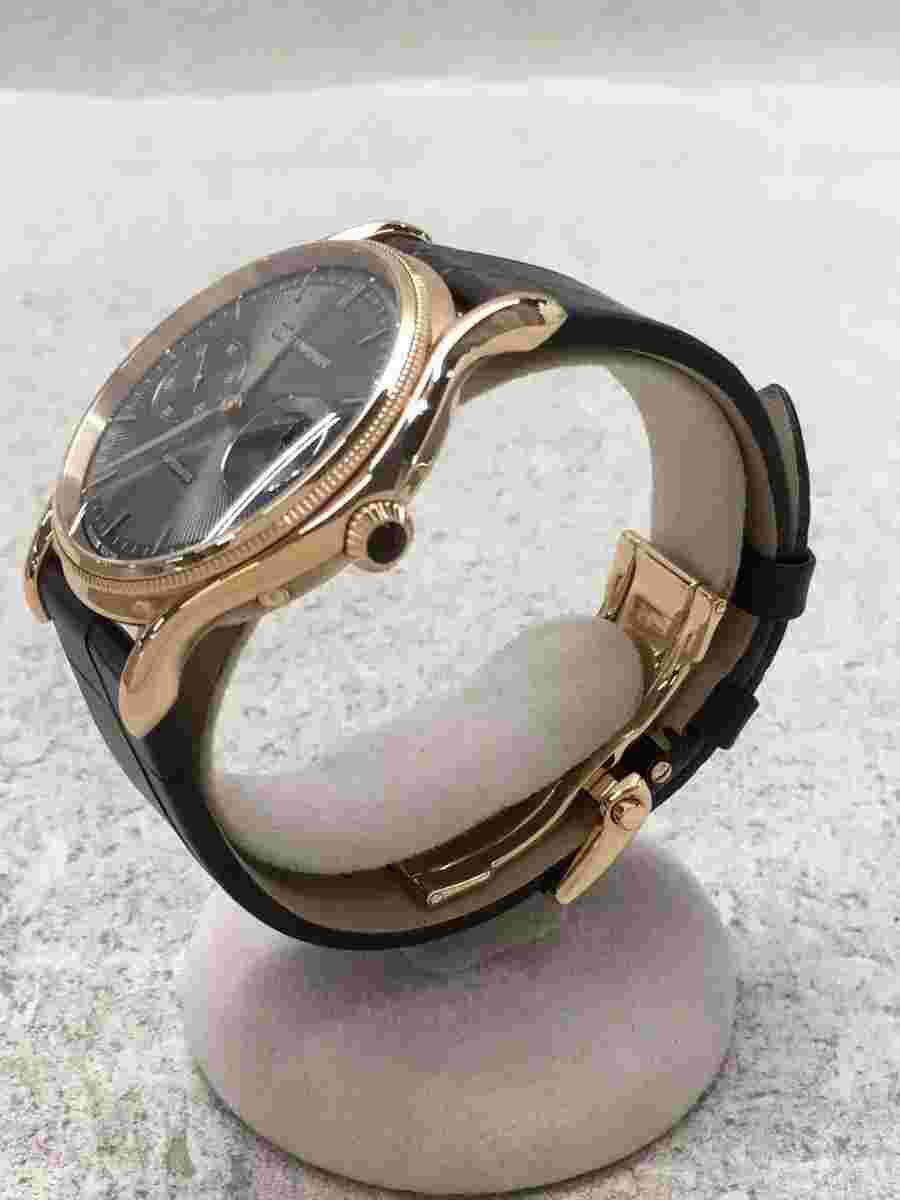 EMPORIO ARMANI Men's Watch SWISS MADE Automatic Analog Leather Gray Brown Used