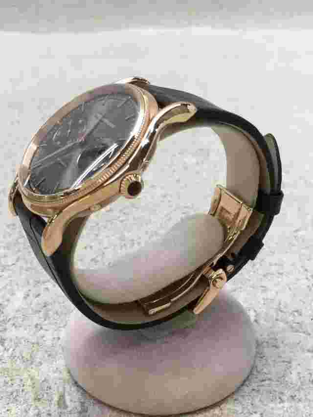 EMPORIO ARMANI Men's Watch SWISS MADE Automatic Analog Leather Gray Brown Used