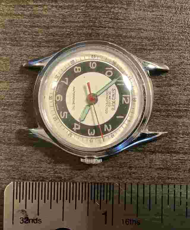 Men's Vintage Sindaco Swiss Mechanical Anti Magnetic Chrome Watch Two Tone Dial