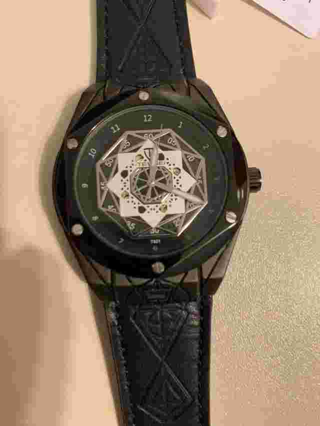 Luxury Geometric Automatic Men's Waterproof Skeleton Watch Reinforced Glass 1