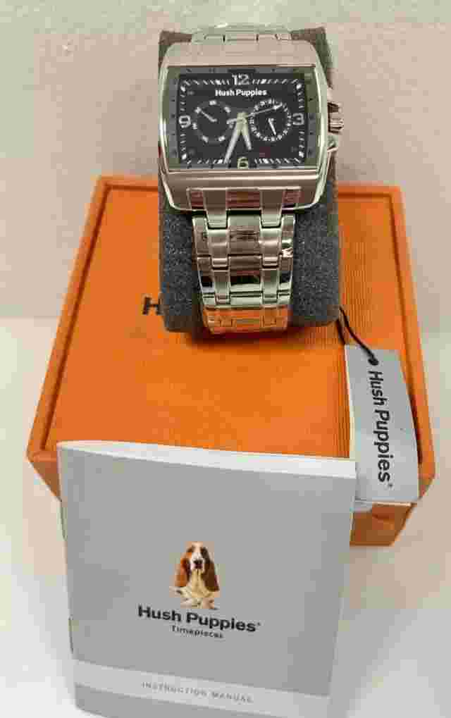 HUSH PUPPIES AUTOMATIC BLACK DIAL ST.STEEL MEN'S WATCH HP.14034M.1502 NEW
