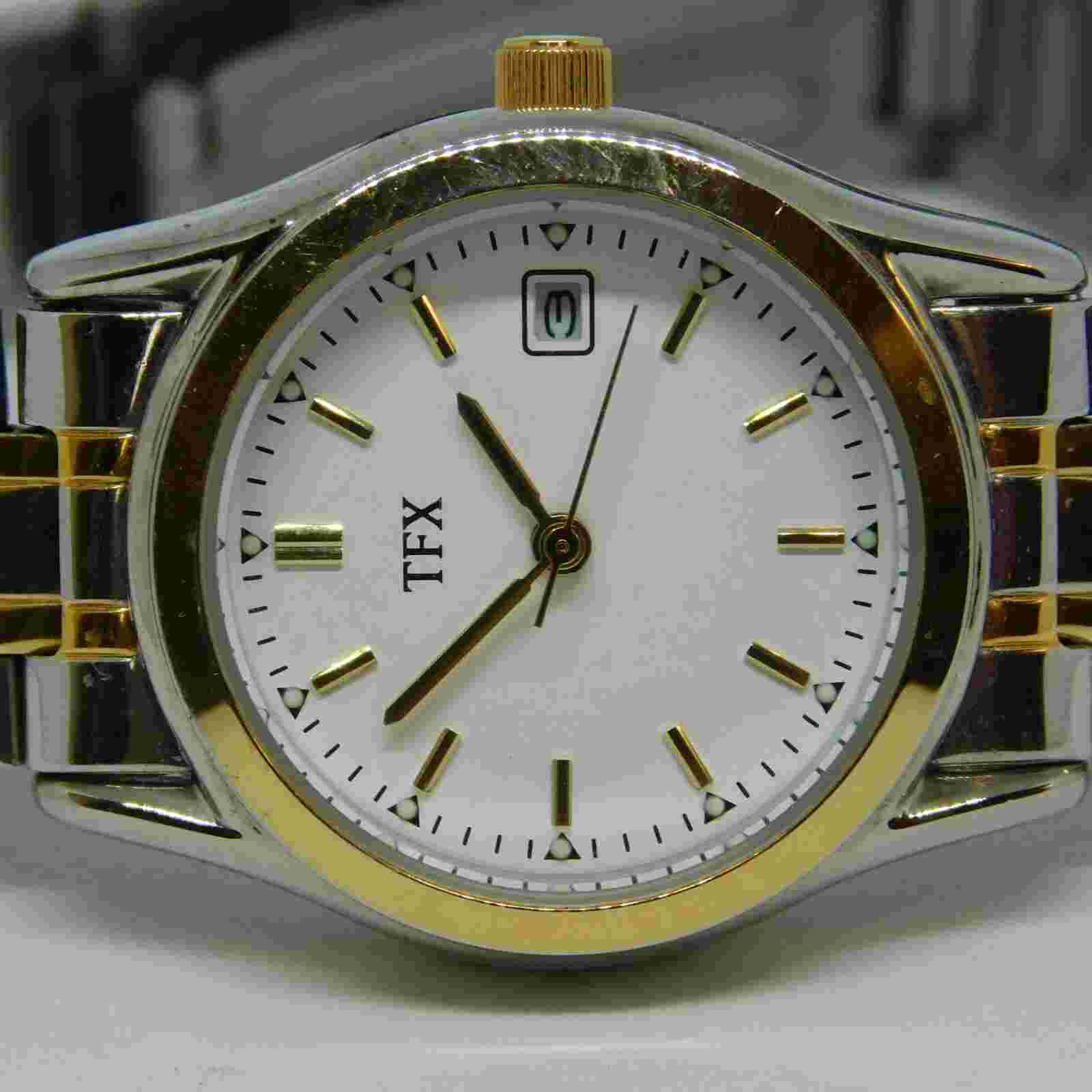 TFX by Bulova S8 Two Tone Quartz Analog Women's Watch Sz. 7 1/2" New Battery