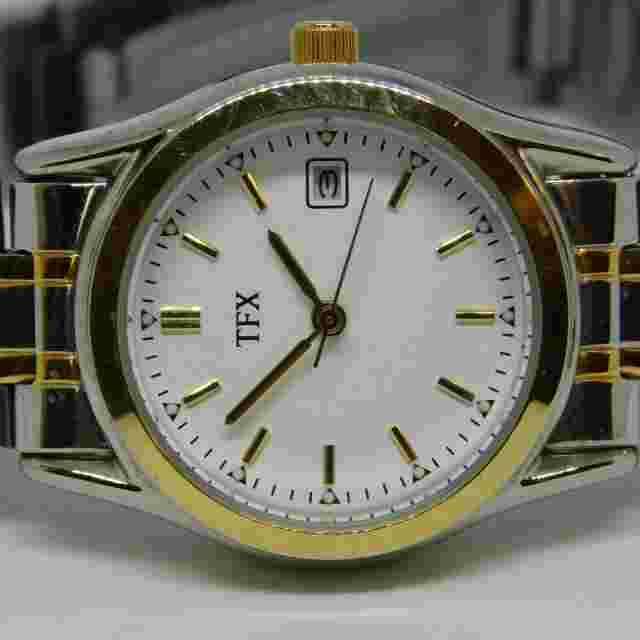 TFX by Bulova S8 Two Tone Quartz Analog Women's Watch Sz. 7 1/2" New Battery