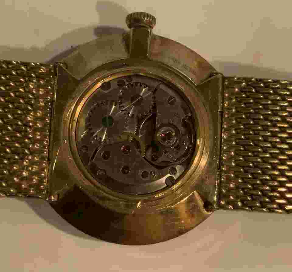 Vintage Neiman Marcus Semi Precious MultiColor Scarab Watch Bracelet V20 12K G.F