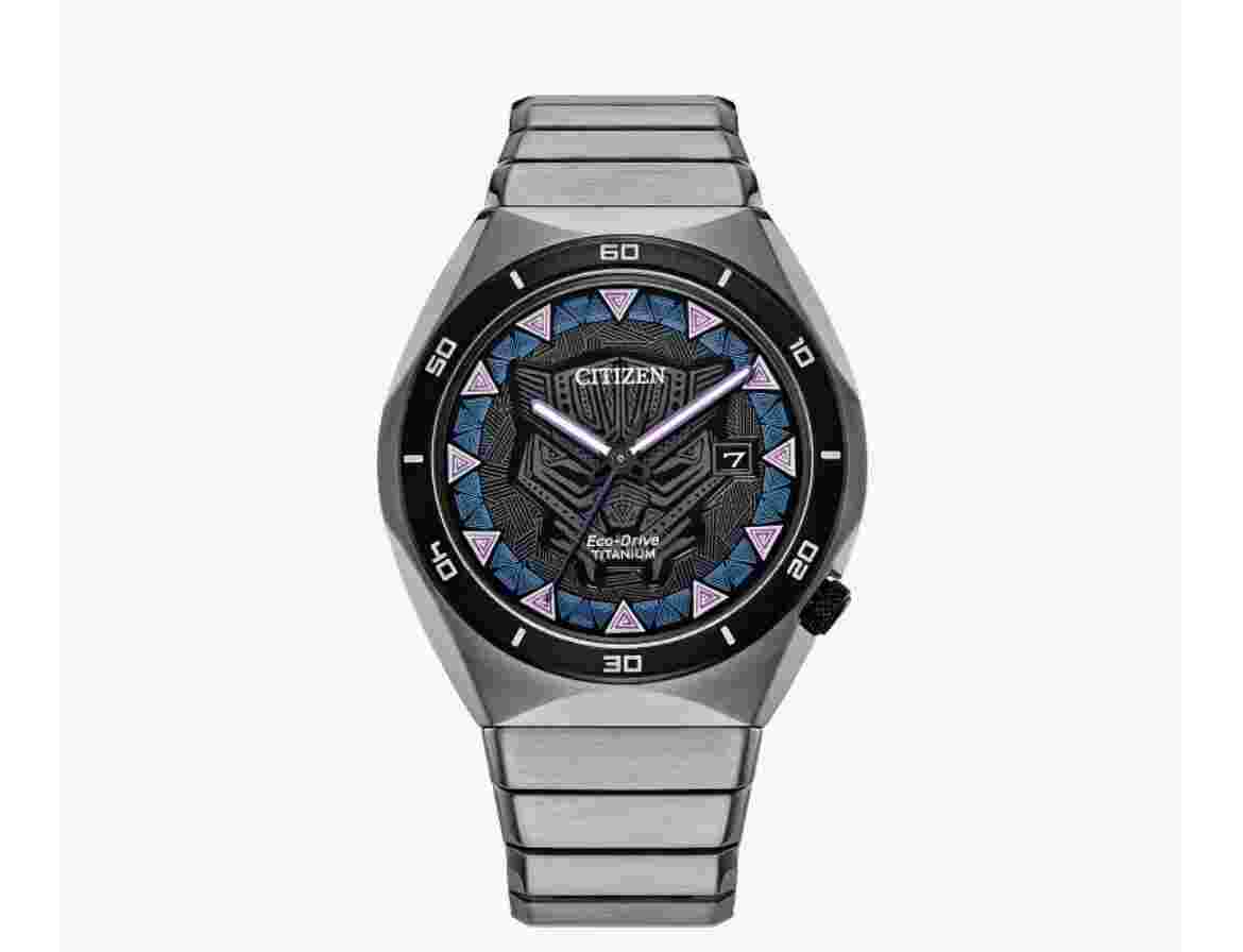 Citizens Marvel Black Panther Eco-Drive Titanium Men’s Watch Water Resistant