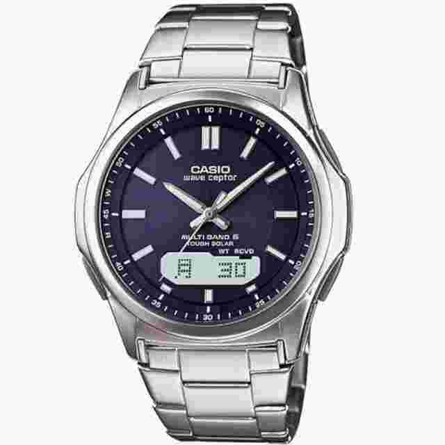CASIO WAVE CEPTOR WVA-M640TD-2AJF Titanium Radio Solar Men's Watch Blue Silver