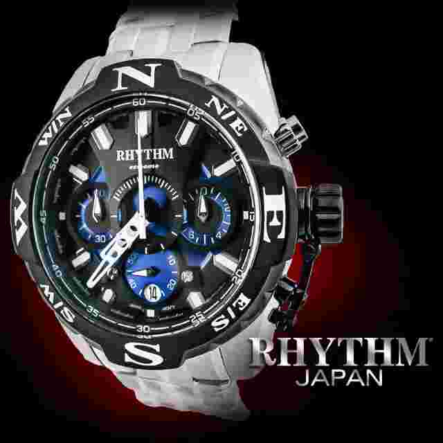 Rhythm Chronograph S1414S03 Men's Watch 45x53mm Stainless Steel Case 10 ATM
