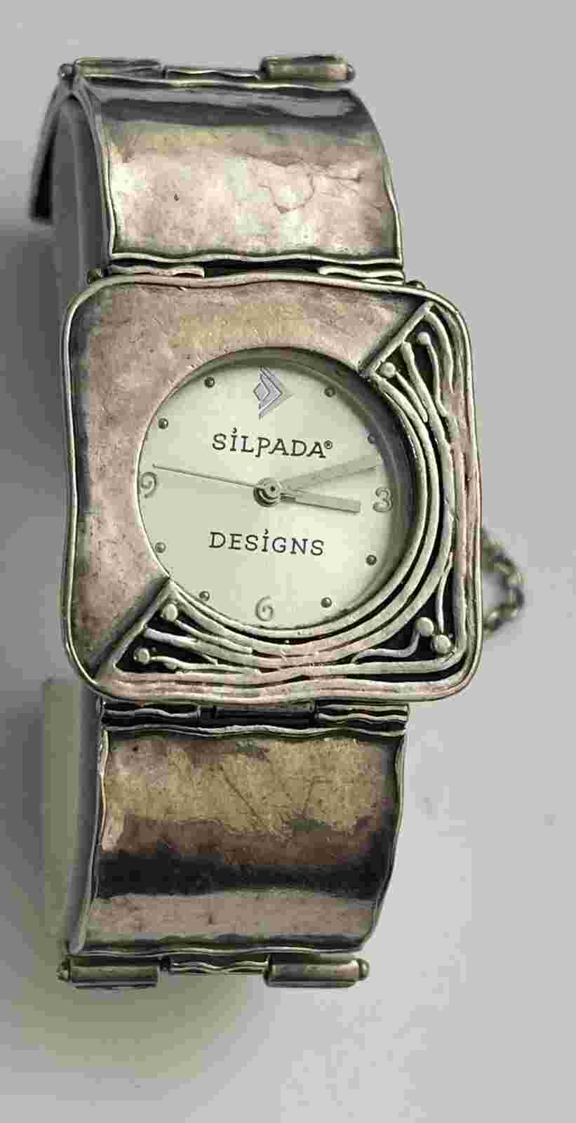 Vintage Silpada Designer's watch Solid Silver 3 ATM STEEL BACK Quartz Watch