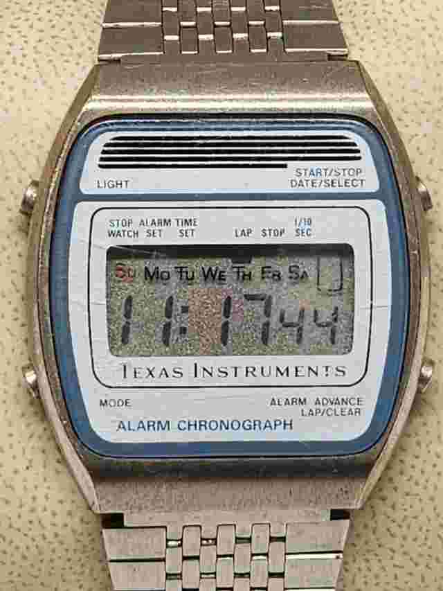 Vintage Texas Instruments Digital Alarm Chronograph Men's Watch