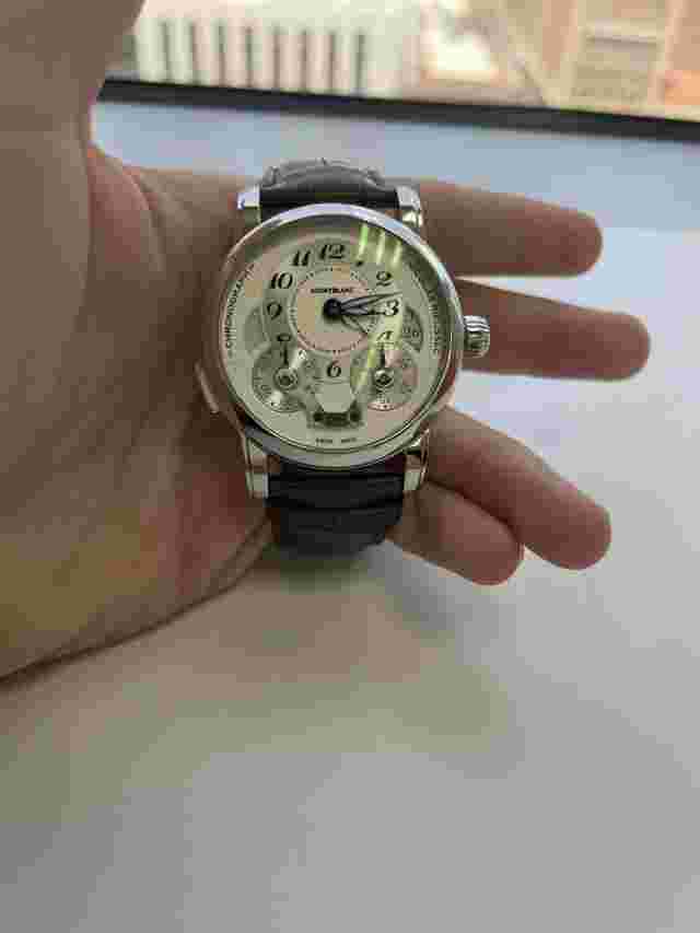 Nicolas Rieussec Chronograph Automatic Silver Dial Brown Leather Men's Watch