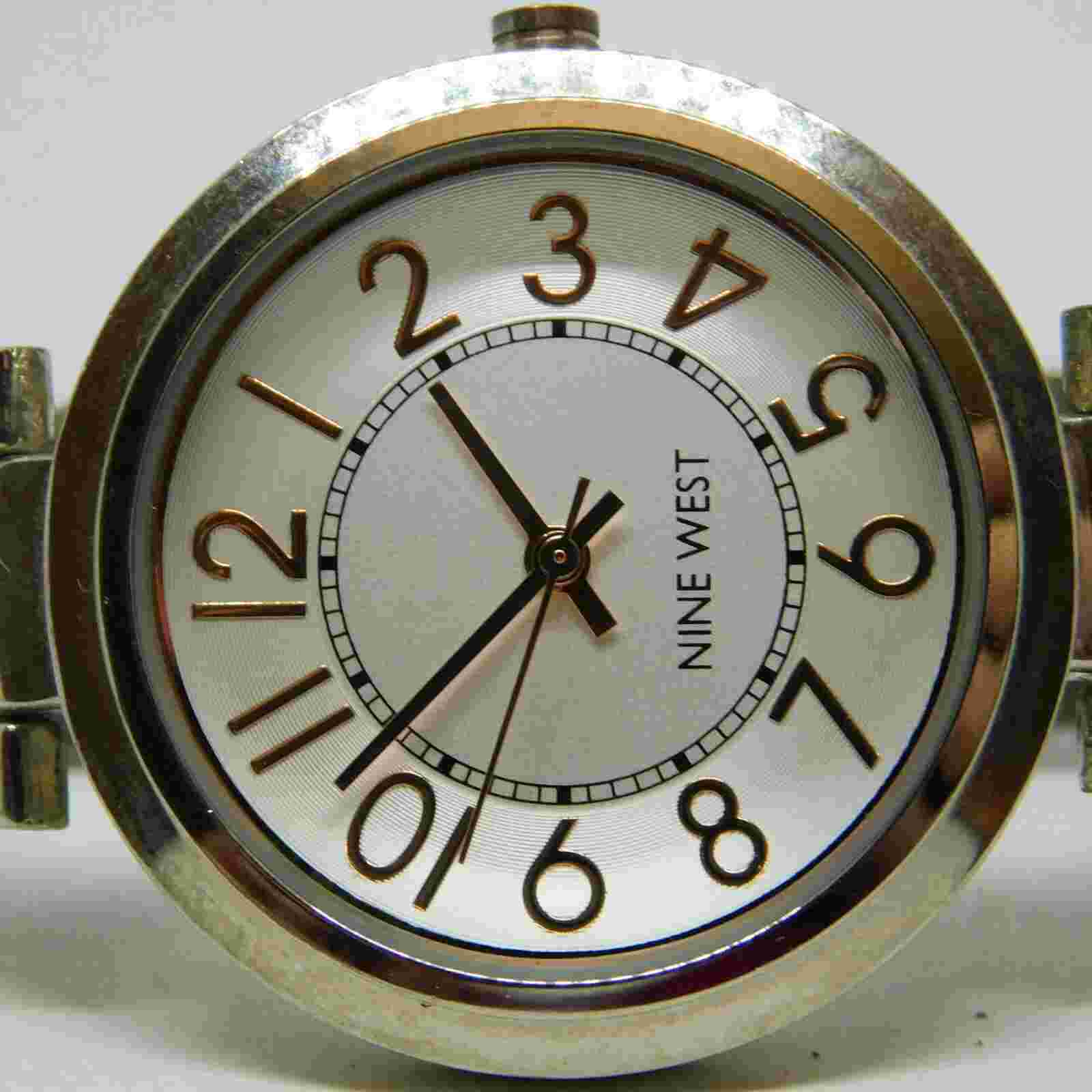 Nine West NW/1893 Silver Tone Quartz Analog Ladies Watch Sz. 6 3/4"