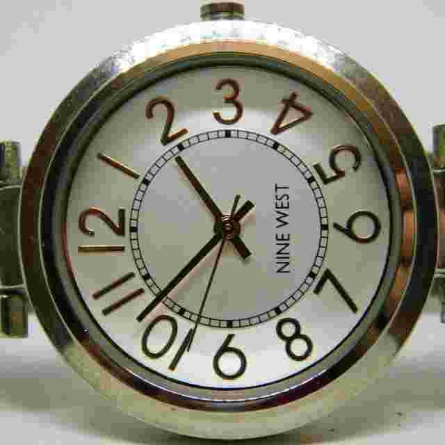Nine West NW/1893 Silver Tone Quartz Analog Ladies Watch Sz. 6 3/4"