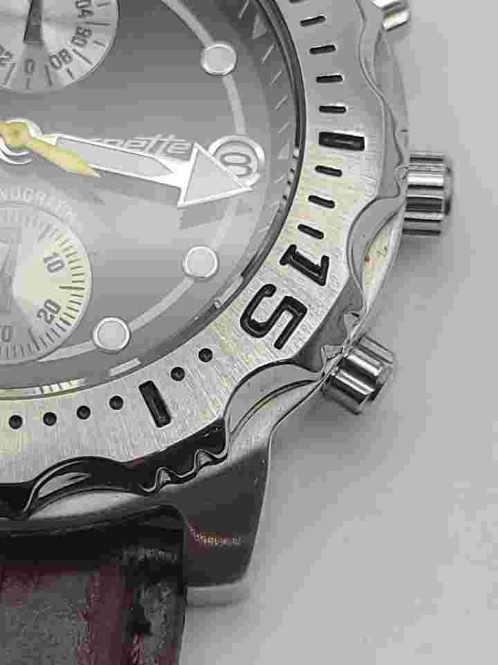 Men’s Arnette Chronograph Watch Stainless Steel Brown Leather Band New Battery