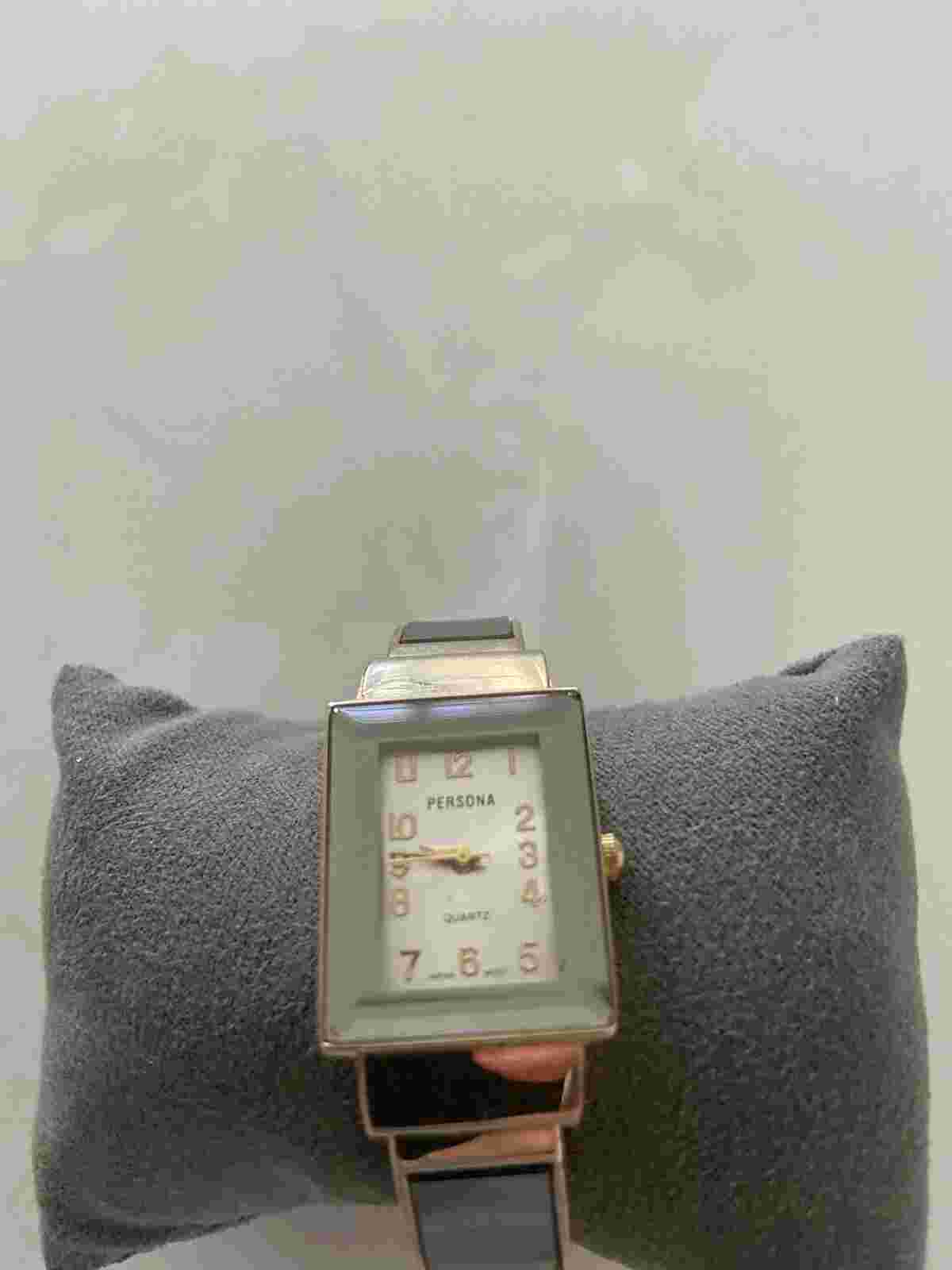 Persona Women's Gold & Silver Toned Cuff Band Analog Watch Quartz Works Good