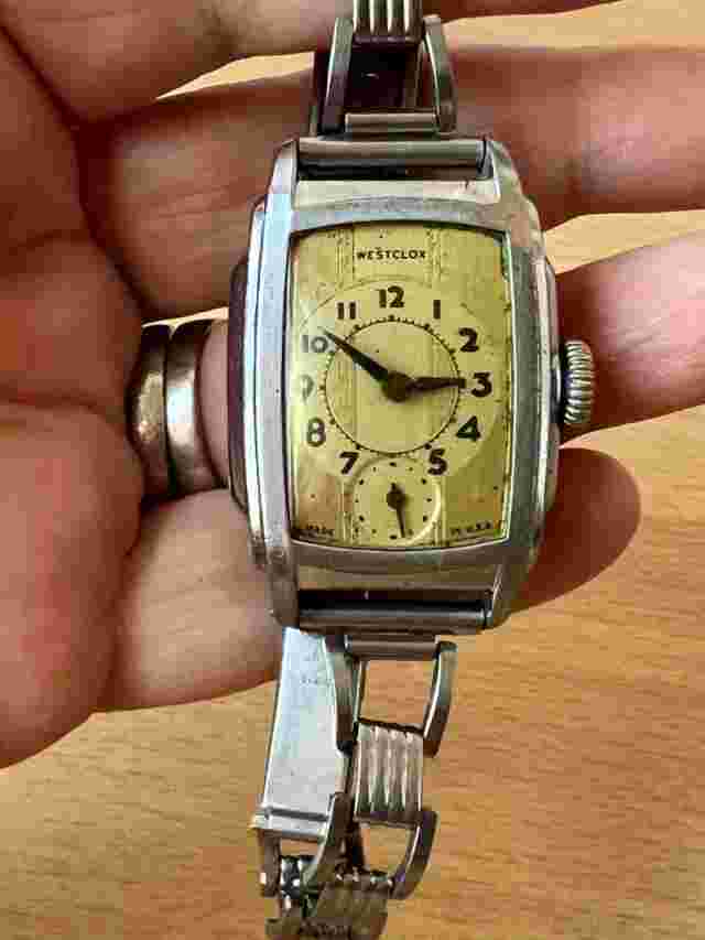 WESTCLOX 1936 Mens Original Classic WRIST BEN Silver Tank Watch made USA AS IS