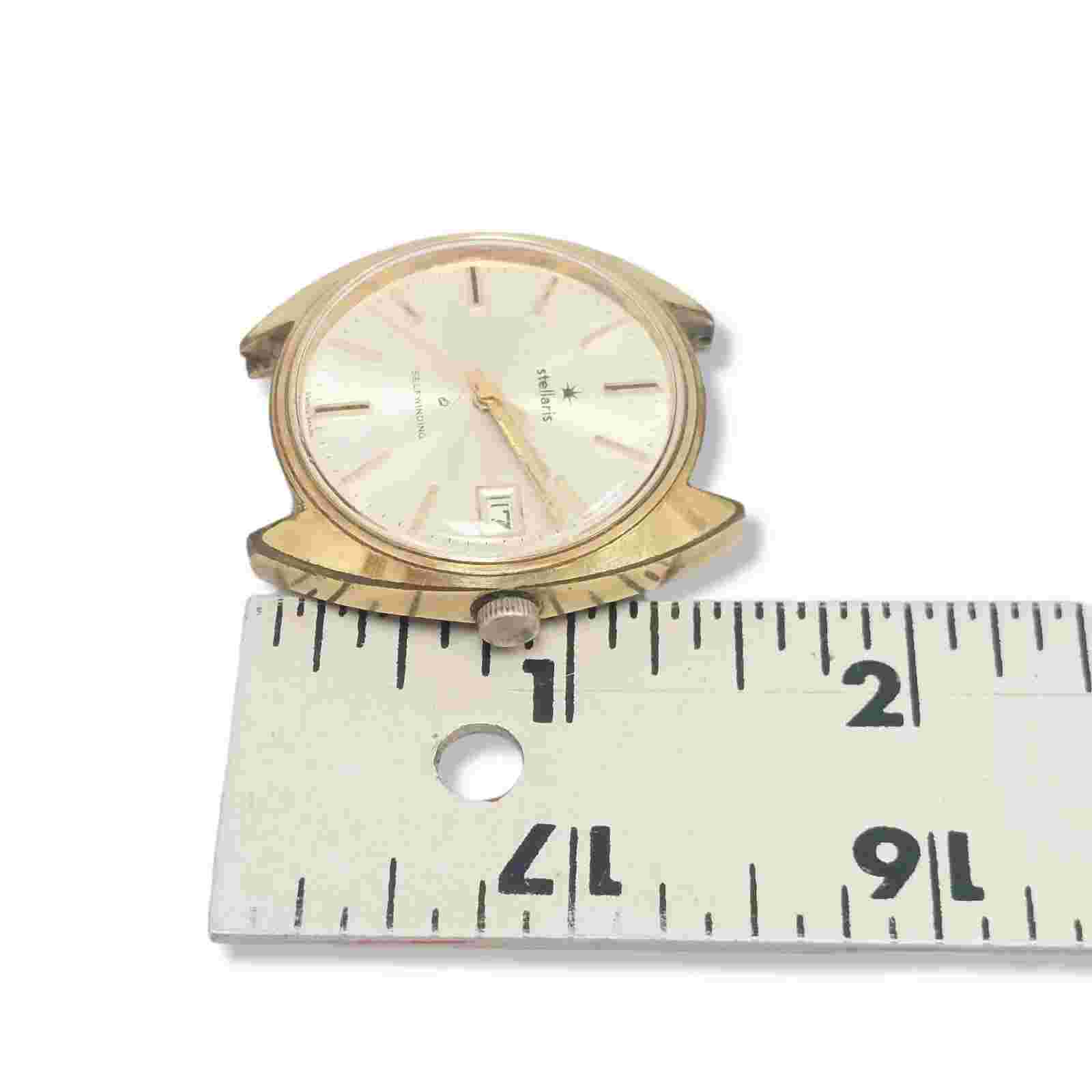 Stellaris Selfwinding Men's Watch Gold Tone Swiss Made Wristwatch *Running* Rare