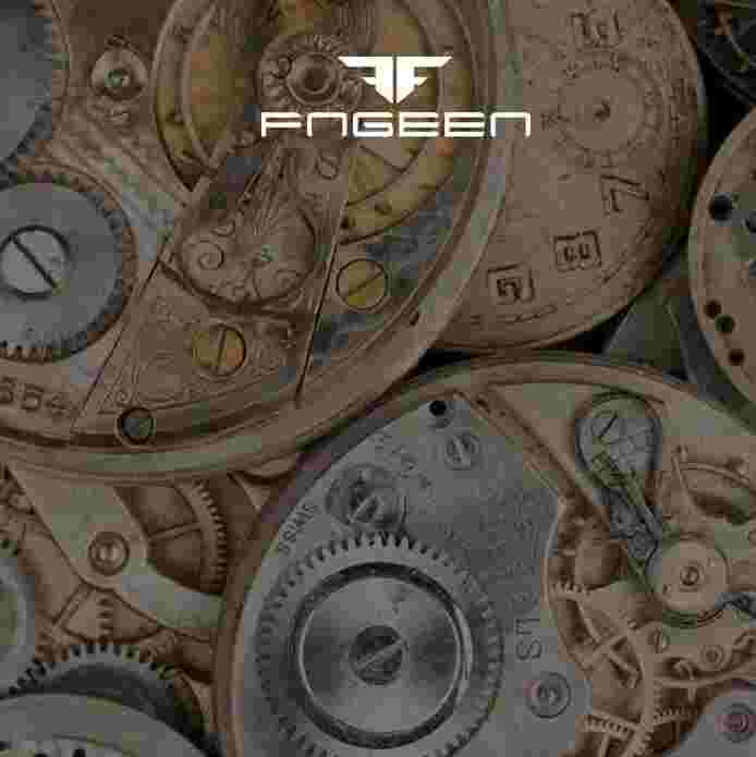FNGEEN Men's Watch Quartz with Adjustable Steel Strap & Date