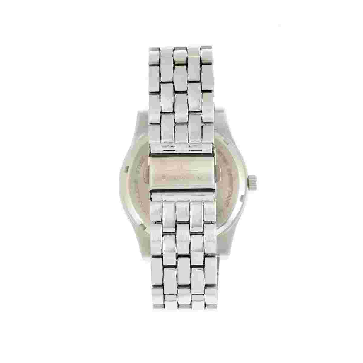 Elevon Garrison Men's Silver Bracelet Black Watch With Date Ele105-2