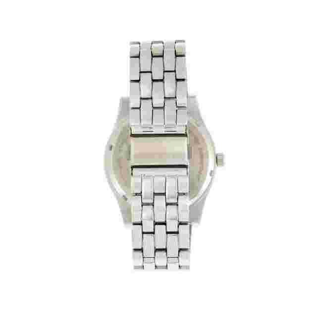 Elevon Garrison Men's Silver Bracelet Black Watch With Date Ele105-2