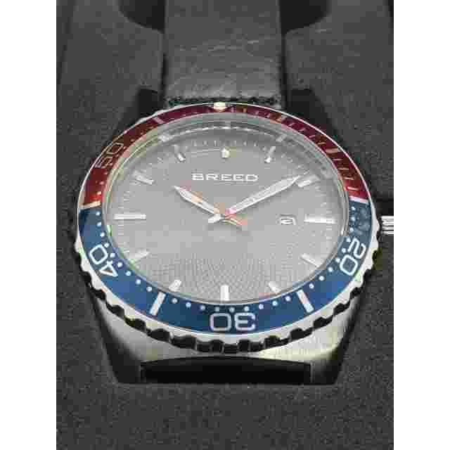 Breed Ranger Pepsi Blue Red Bezel 45 mm BRD8003 w/ Black Leather Strap Watch