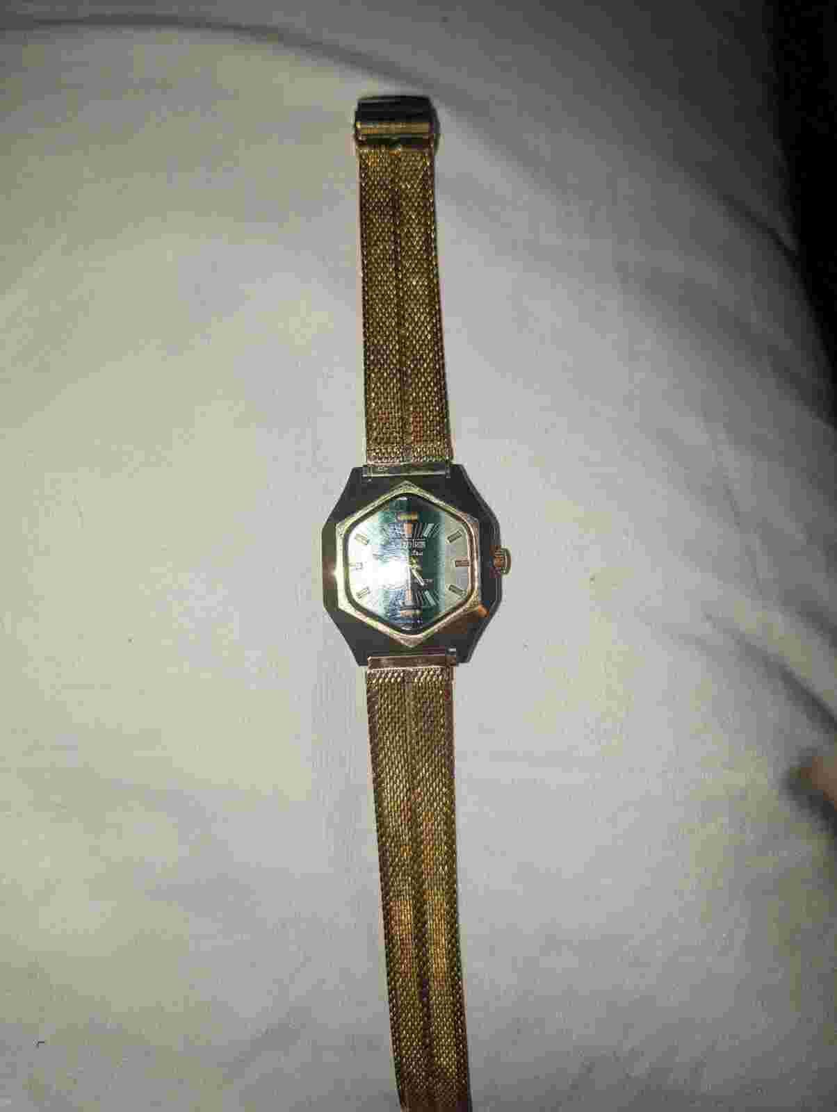 Extremely Rare Mens Kronotron Electra Swiss Made Green Dial