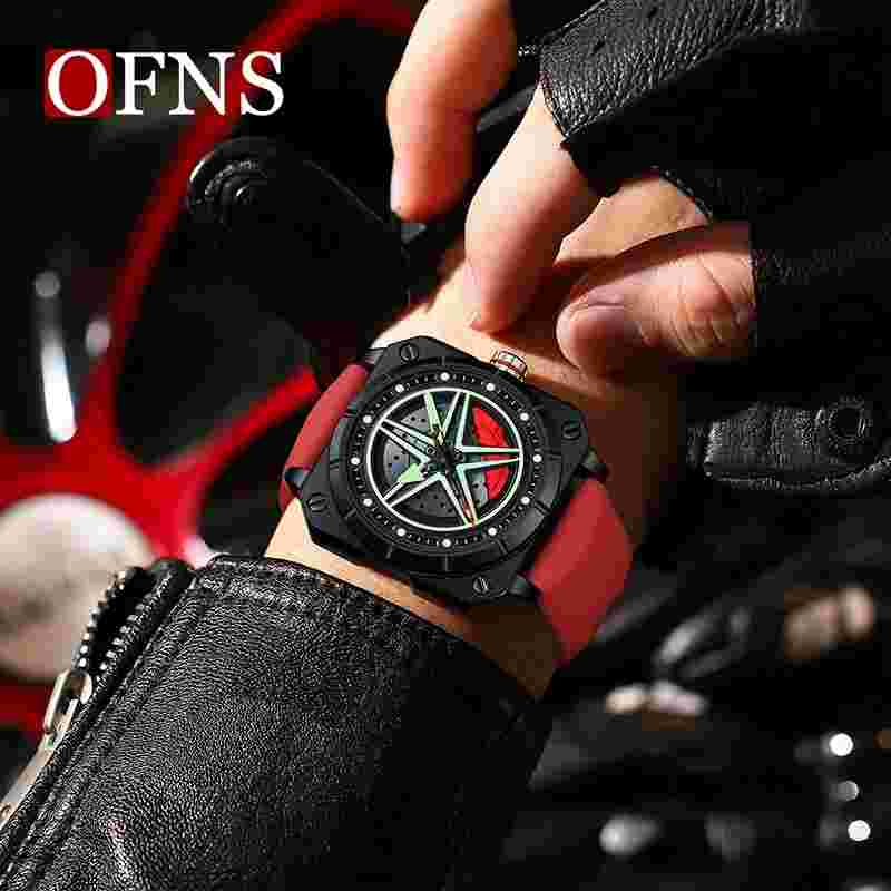 Orfani's quartz trendy and fashionable watch silicone waterproof pentagram men's
